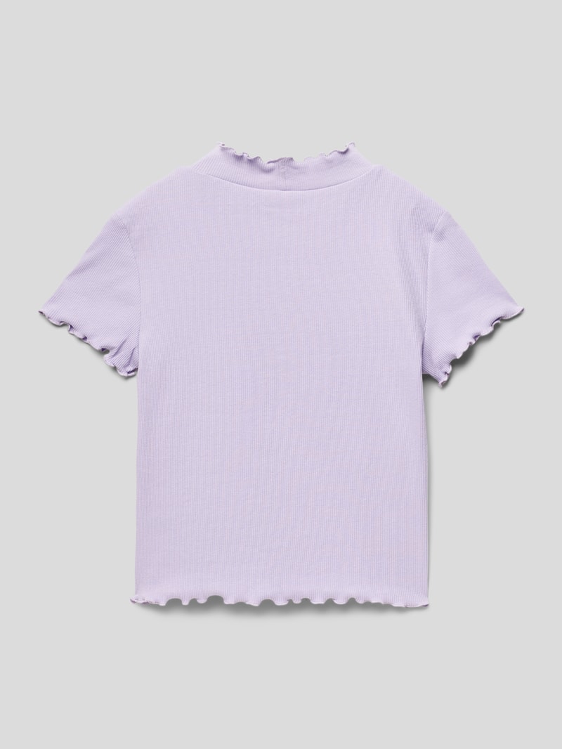T-Shirt in Ripp-Optik in flieder