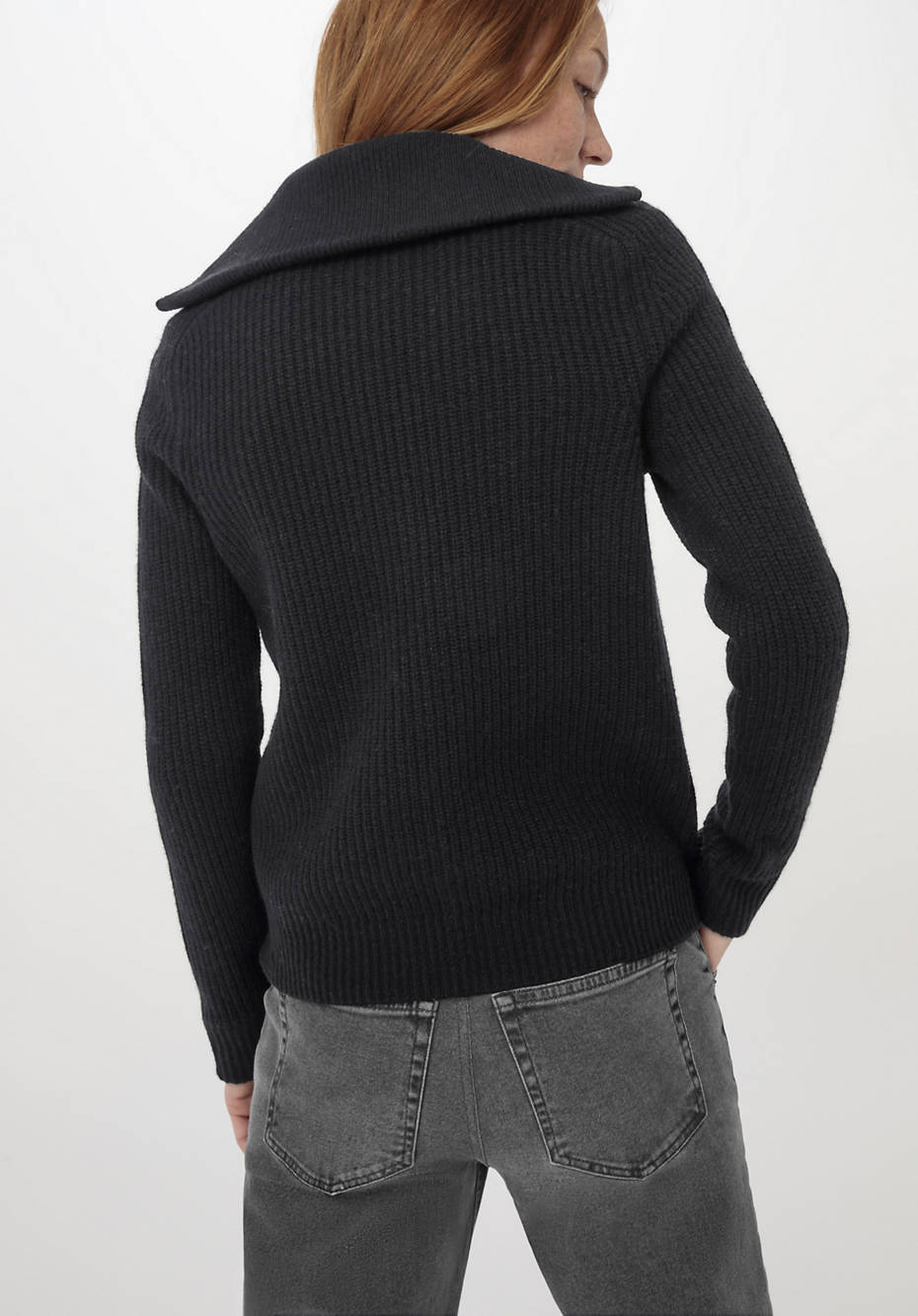 Strickjacke aus Bio-Merinowolle mit Kaschmir