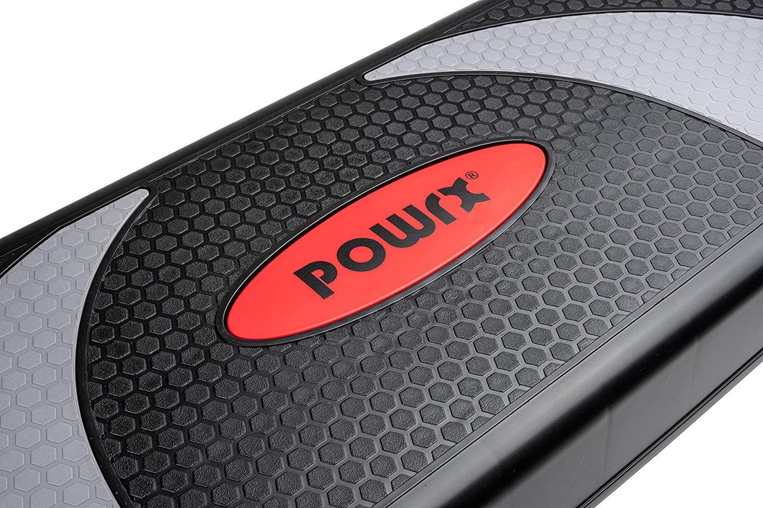 POWRX Stepboard XL Steppbrett extra groß 3-Stufen höhenverstellbar, Grau-Schwarz