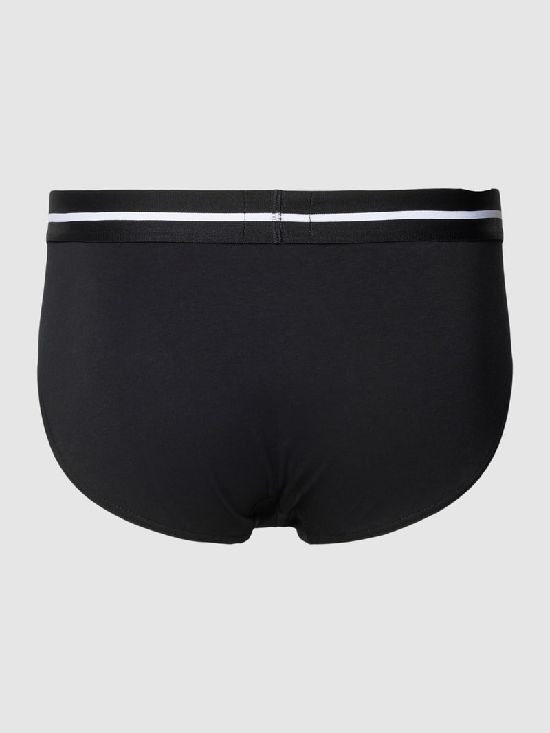 Slip mit Label-Bund im 3er-Pack in schwarz