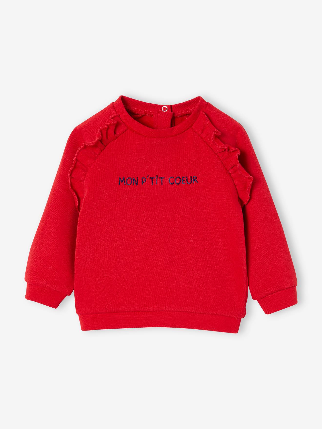 Sweat bébé en molleton personnalisable rouge