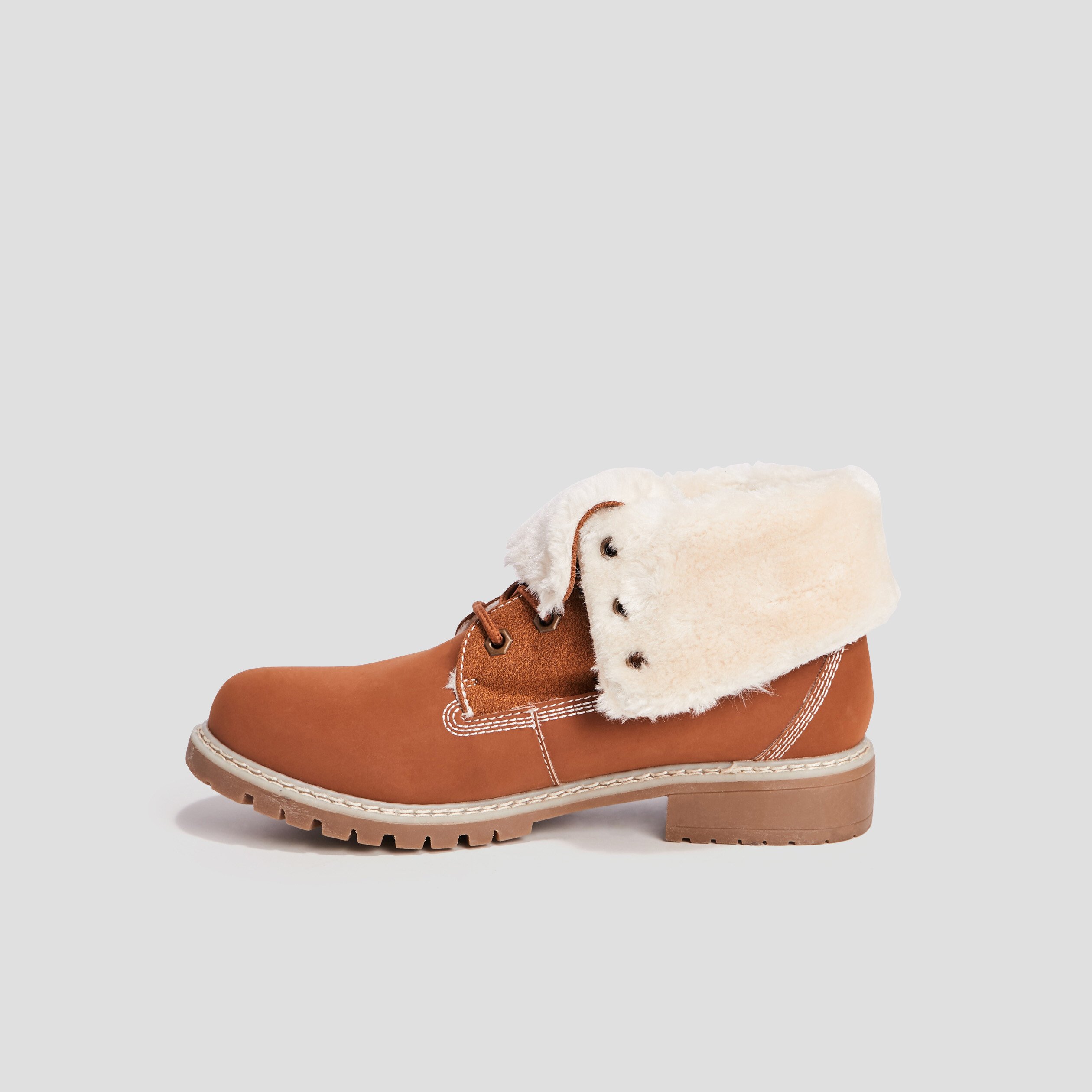Bottines fourrées marron clair femme | La Halle