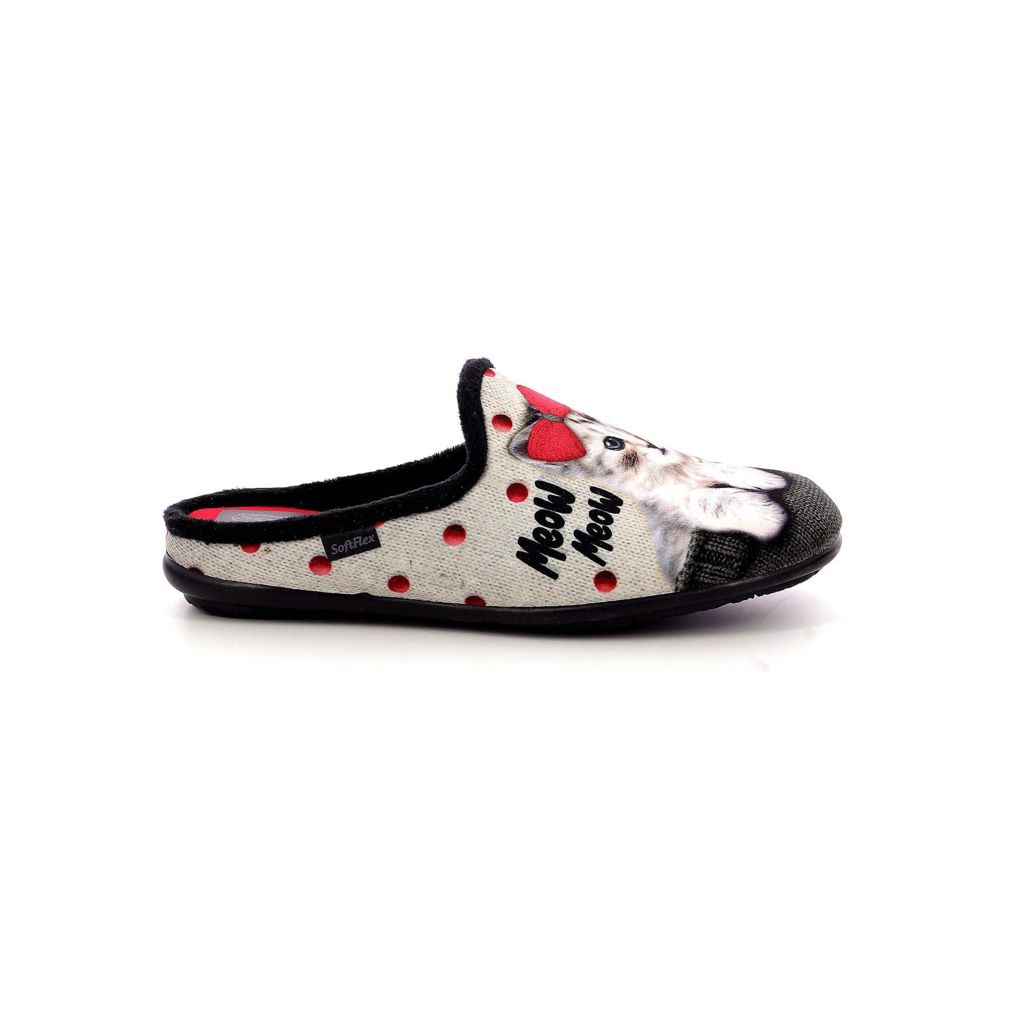 Chaussons forme mule motif chat SOFTFLEX