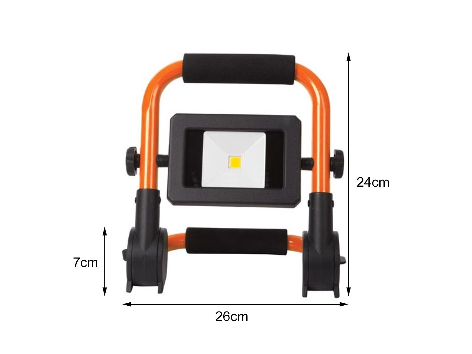 PEREL Baustrahler, LED fest integriert, Neutralweiß, LED Werkstattlampe, Arbeitslampe Handlampe Bauleuchte IP 65, 10 Watt