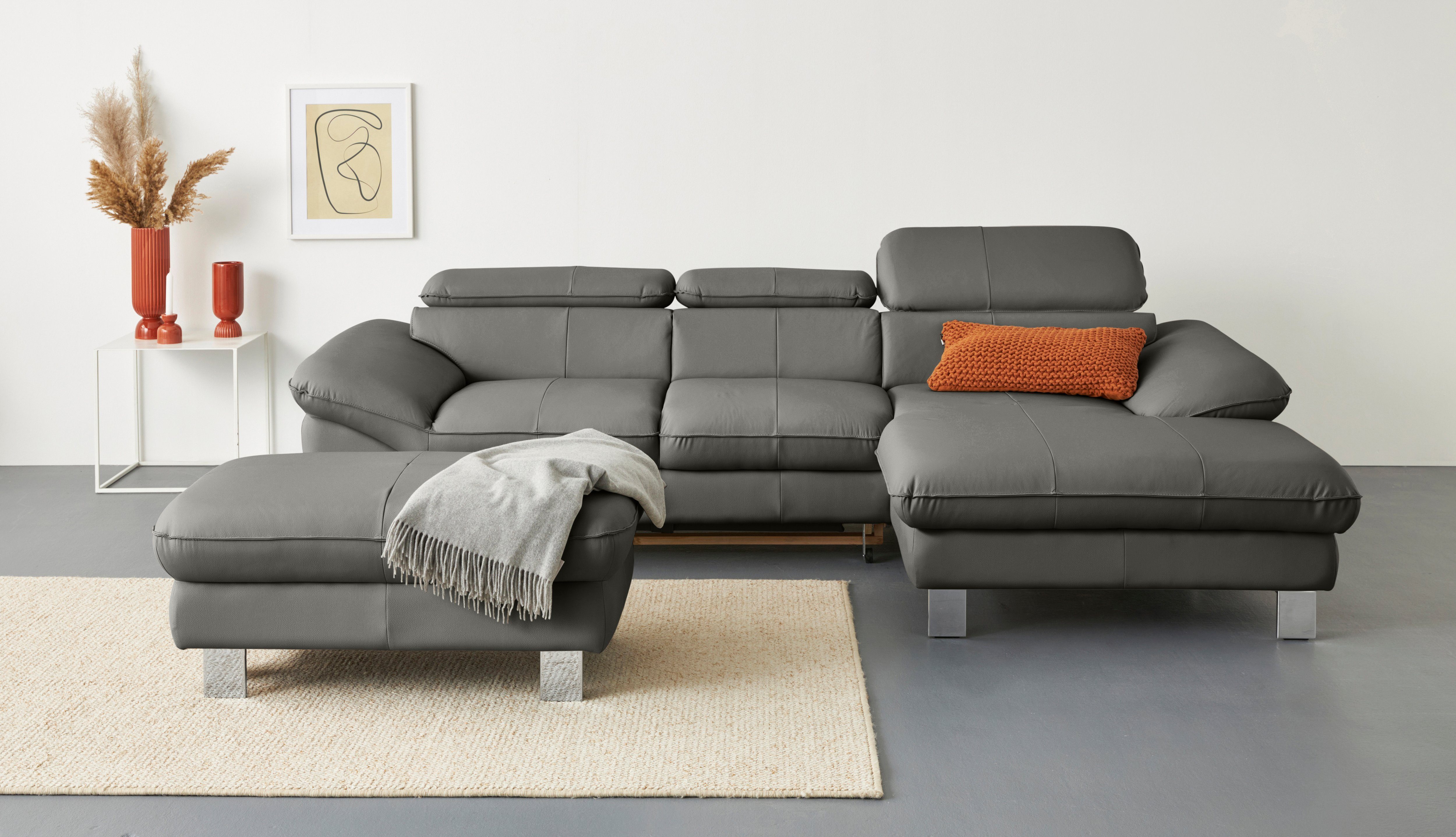 COTTA Ecksofa Driver, mit Kopfteilverstellung, wahlweise mit Bettfunktion