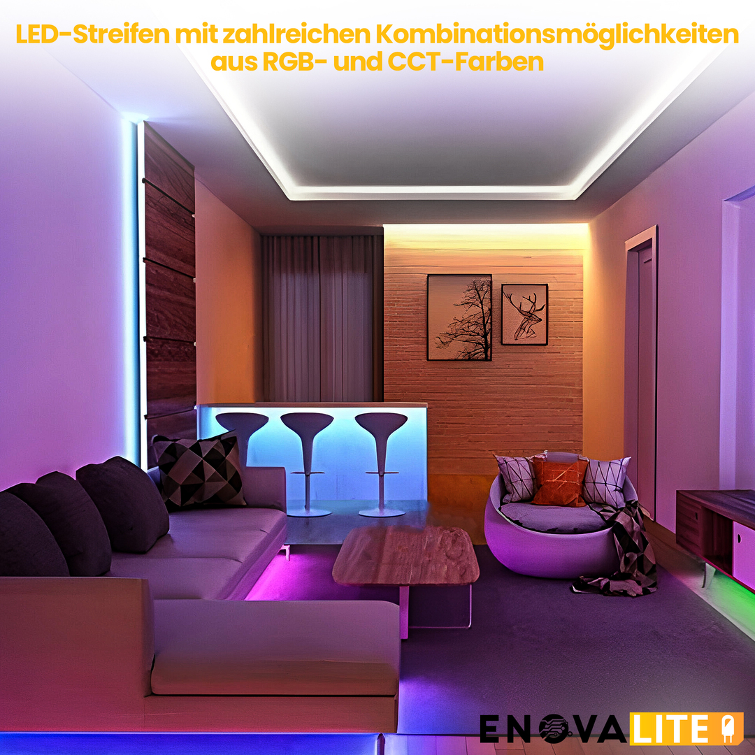 ENOVALITE LED-Streifen, RGB und CCT, 24 V