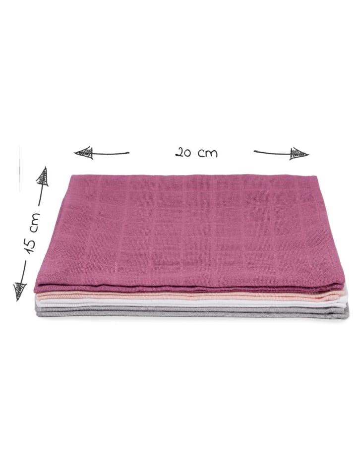 Makian Mull-Waschhandschuh 8er Pack 15 x 20 cm - Orchidee in rosa,lila günstig kaufen onesize