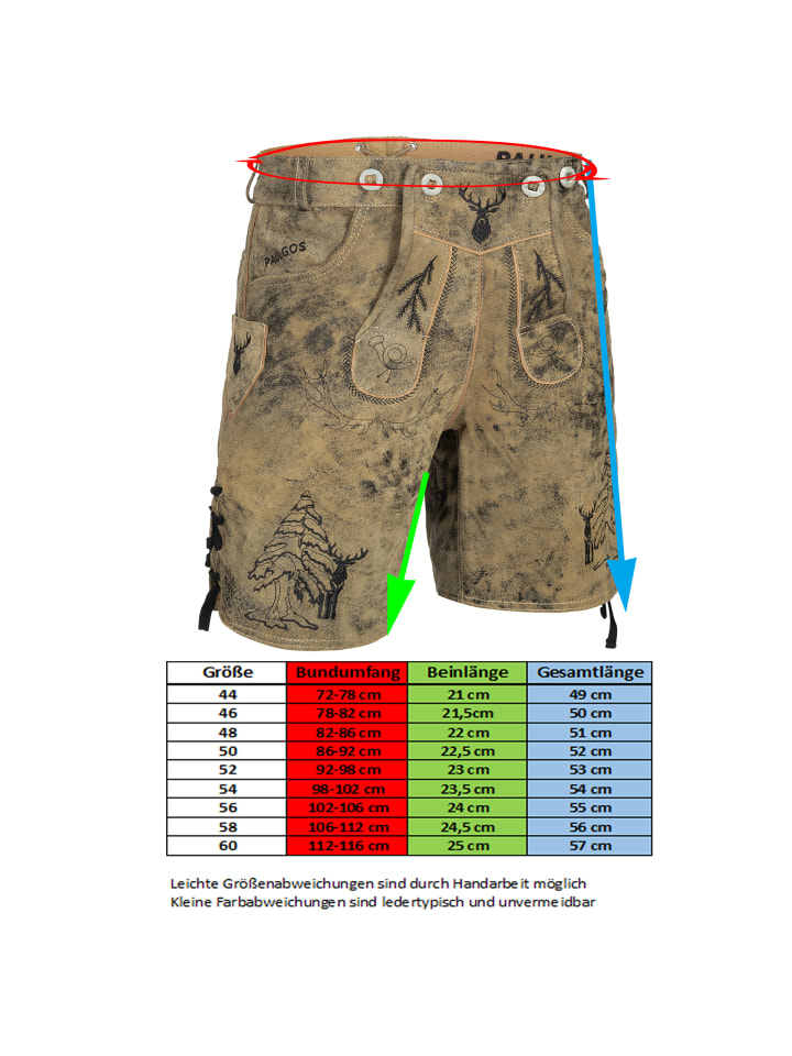 PAULGOS Lederhose Kurz Echtleder HK5 ANTIK in Krokodilgrün günstig kaufen