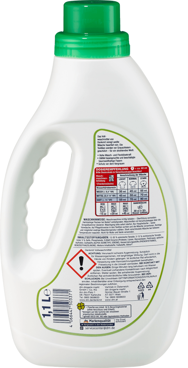 Vollwaschmittel für strahlendes Weiß, 1,1 l