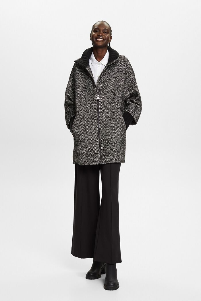 Recycelt: Lange Herringbone-Jacke