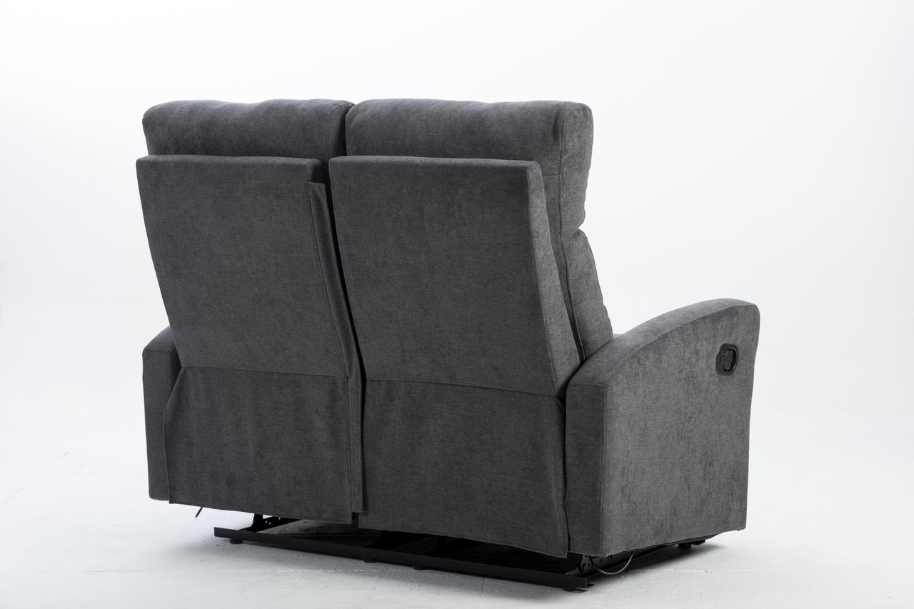 Happy Home Couchgarnitur Set Sofaset Sitzgarnitur 3tlg. mit 5 Relaxfunktionen dunkelgrau