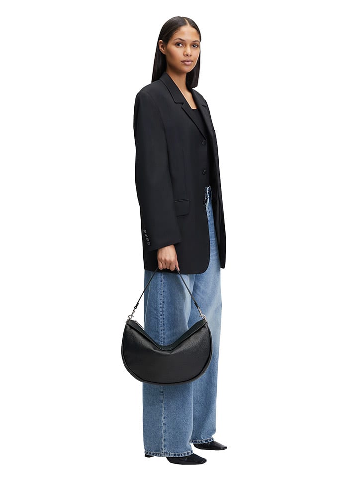 LIEBESKIND BERLIN Leder-Schultertasche in Schwarz - (B)37,5 x (H)24,5 x (T)13 cm günstig kaufen onesize