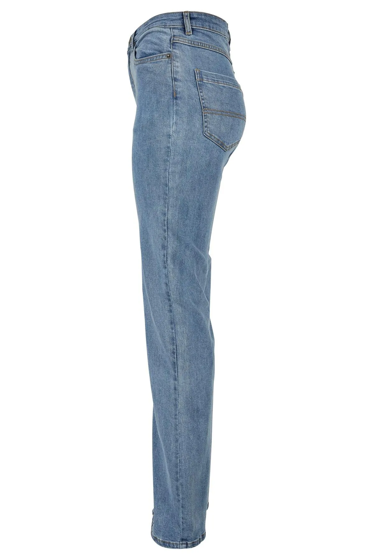 Urban Classics  Damen Ladies Highwaist Straight Slit Denim Pants