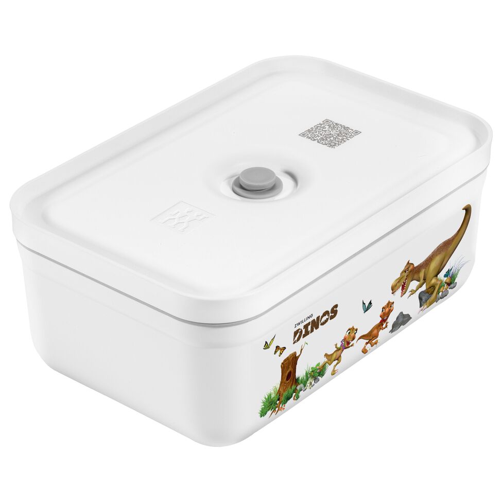 Vakuum Lunchbox DINOS L, Kunststoff, Weiß-grau