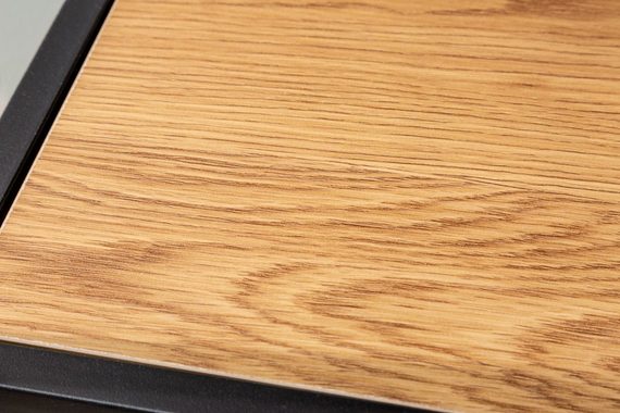 riess-ambiente Wandregal SLIM LINE 91cm natur / schwarz, Einzelartikel 1-tlg., Wohnzimmer · Holzwerkstoff · Metall · eckig · 5 Fächer · Industrial