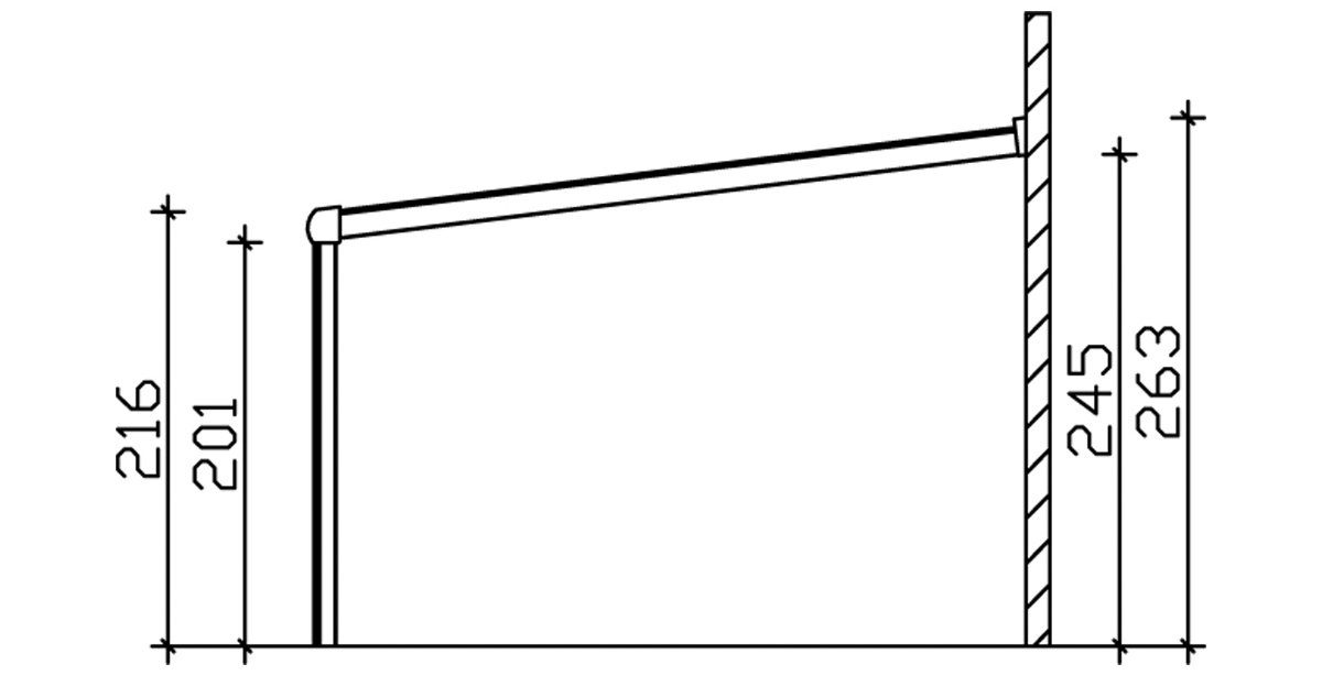 Skanholz Terrassendach Monza, BxT: 648x357