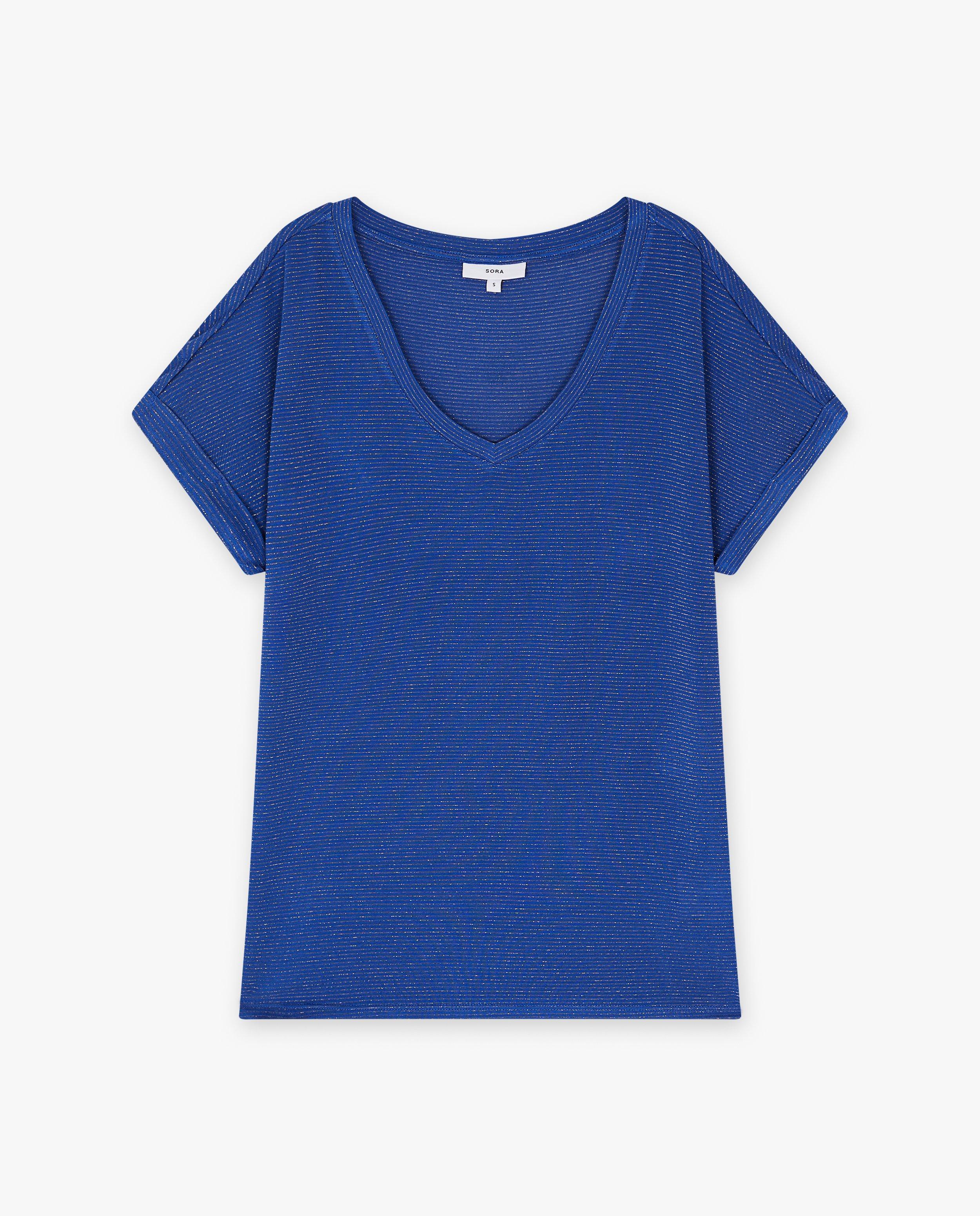 Tricou Sora cu dungi fine albastru închis