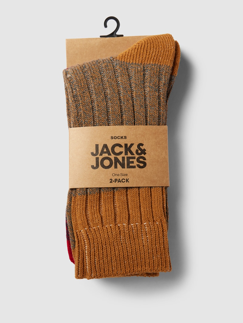 Socken in melierter Optik im 2er-Pack in dunkelgrau meliert