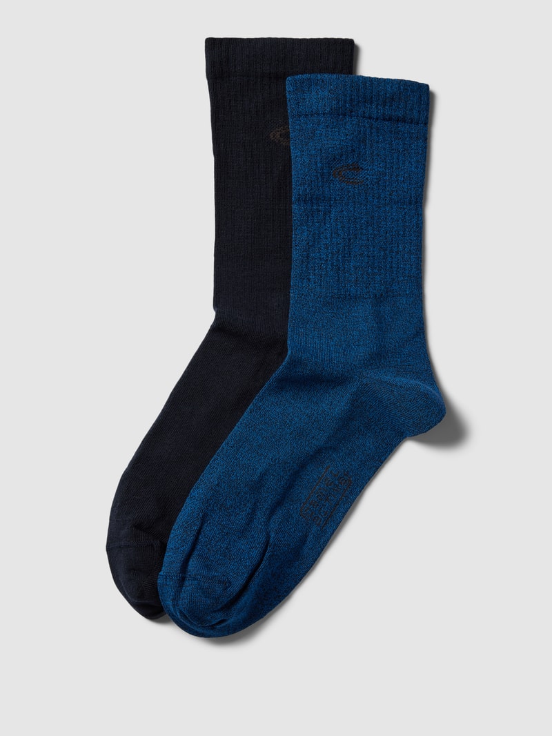 Socken mit Label-Stitching im 2er-Pack in marineblau