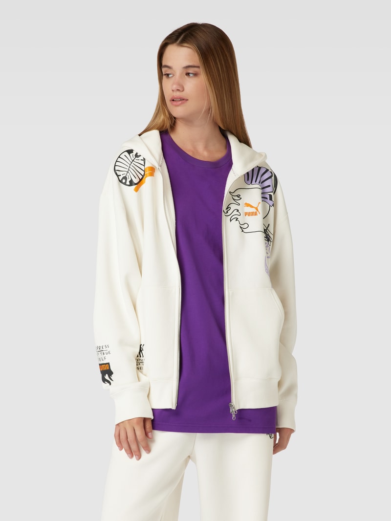 Sweatjacke mit Label-Print - PUMA X P&C* in offwhite