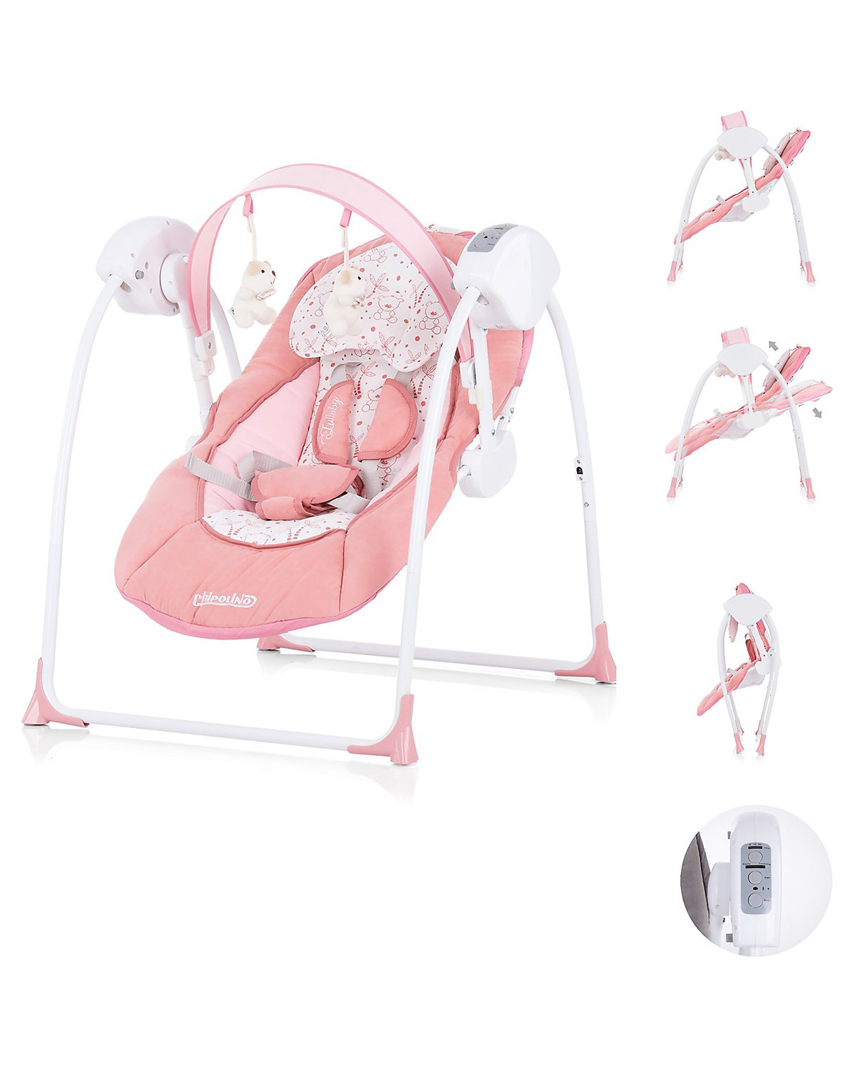 Babywippe Lullaby klappbar Musik Schwingfunktion, Timer, Spielbogen Babywippen