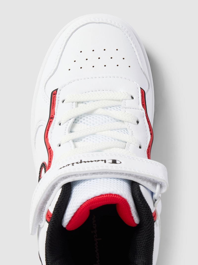 High Top Sneaker aus Leder-Mix in weiß
