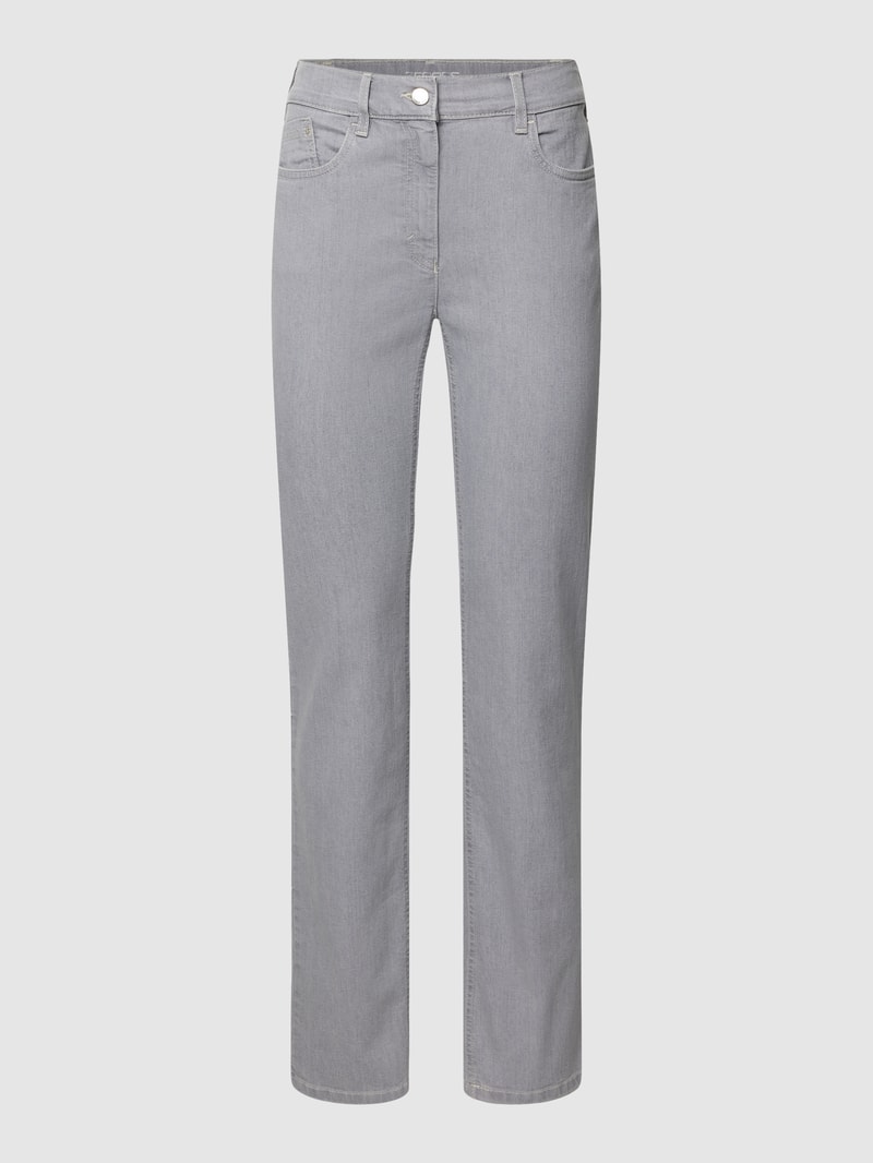 Jeans mit 5-Pocket-Design Modell 'CARLA' in hellgrau