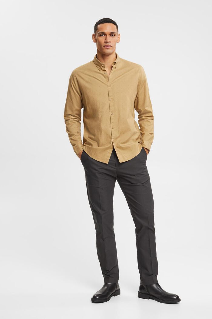 Button-Down-Hemd mit Micro-Print