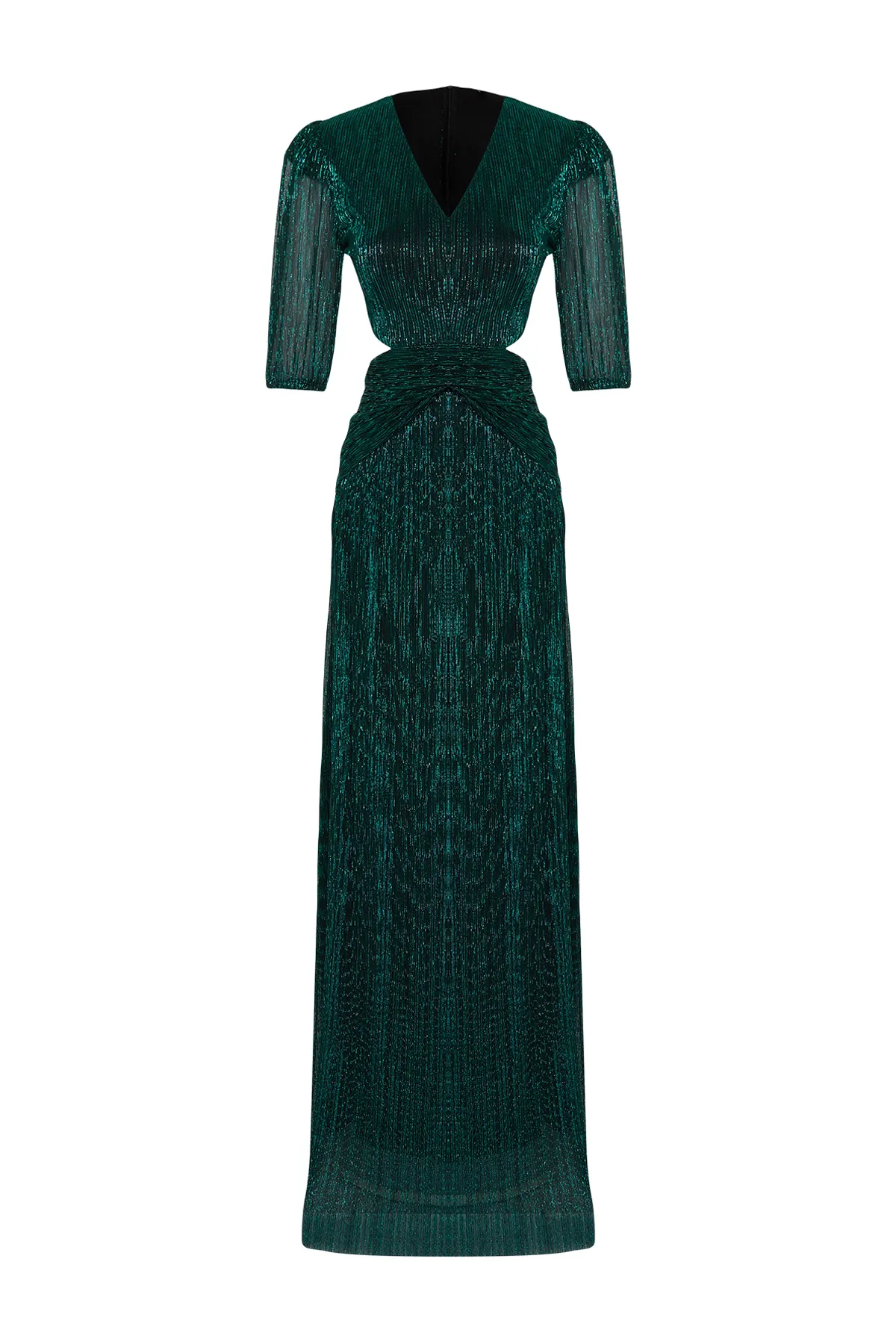 Trendyol Collection  Grünes, schlichtes, tailliertes Abendkleid und Abschlusskleid aus Strick