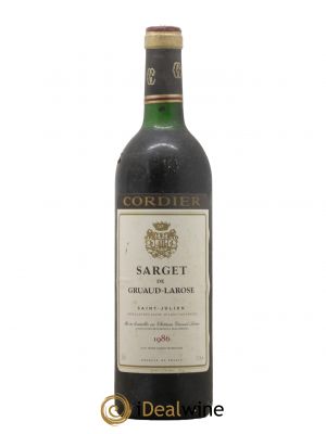Sarget de Gruaud Larose Second Vin  1986 - Lot de 1 Bouteille