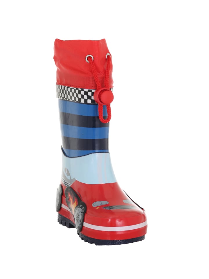 Playshoes Gummistiefel Rennwagen in Rot/Blau günstig kaufen