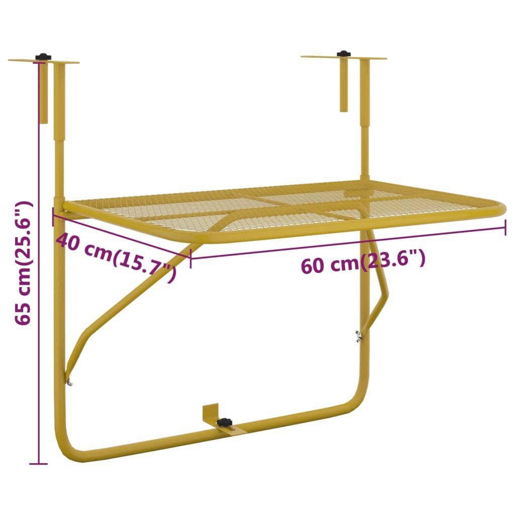 vidaXL Gartentisch Balkontisch Golden 60x40 cm Stahl (1-St)