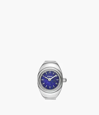 Fossil Ringuhr 2-Zeiger-Werk Edelstahl