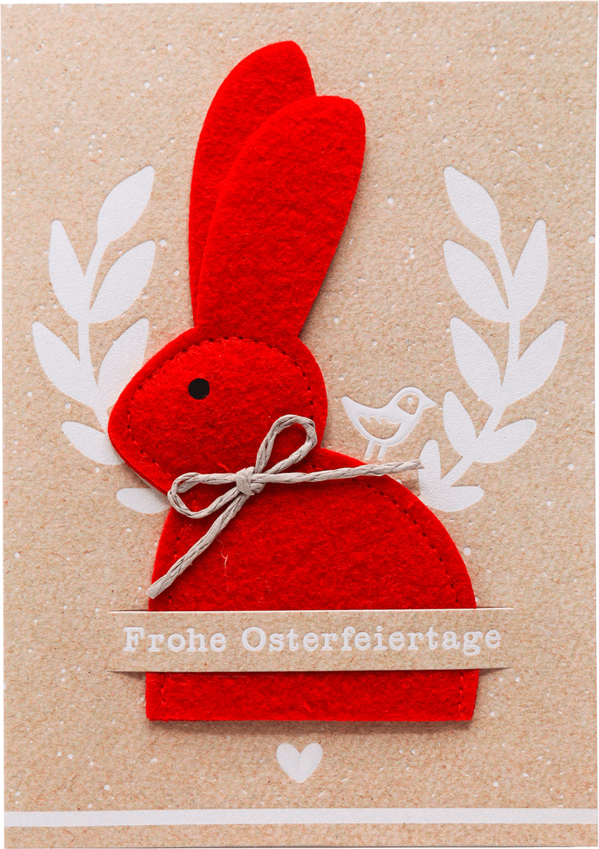 Grußkarte Ostern Filzhase, 1 St