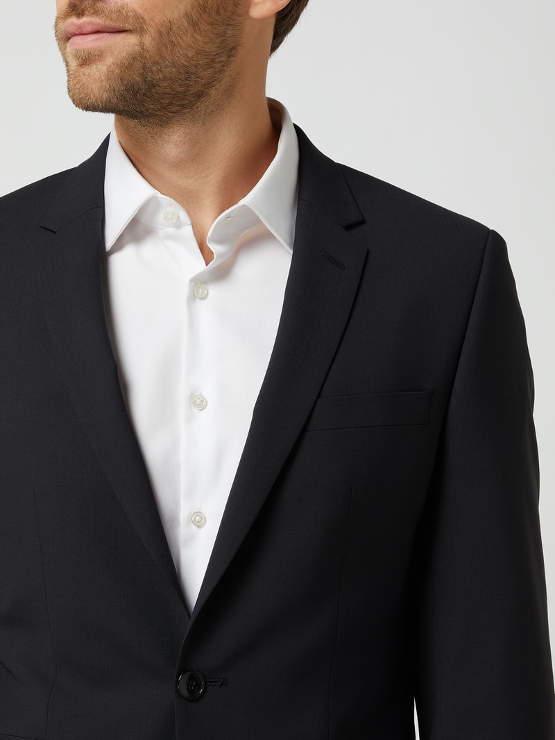 Extra Slim Fit 2-Knopf-Sakko mit Schurwoll-Anteil in schwarz