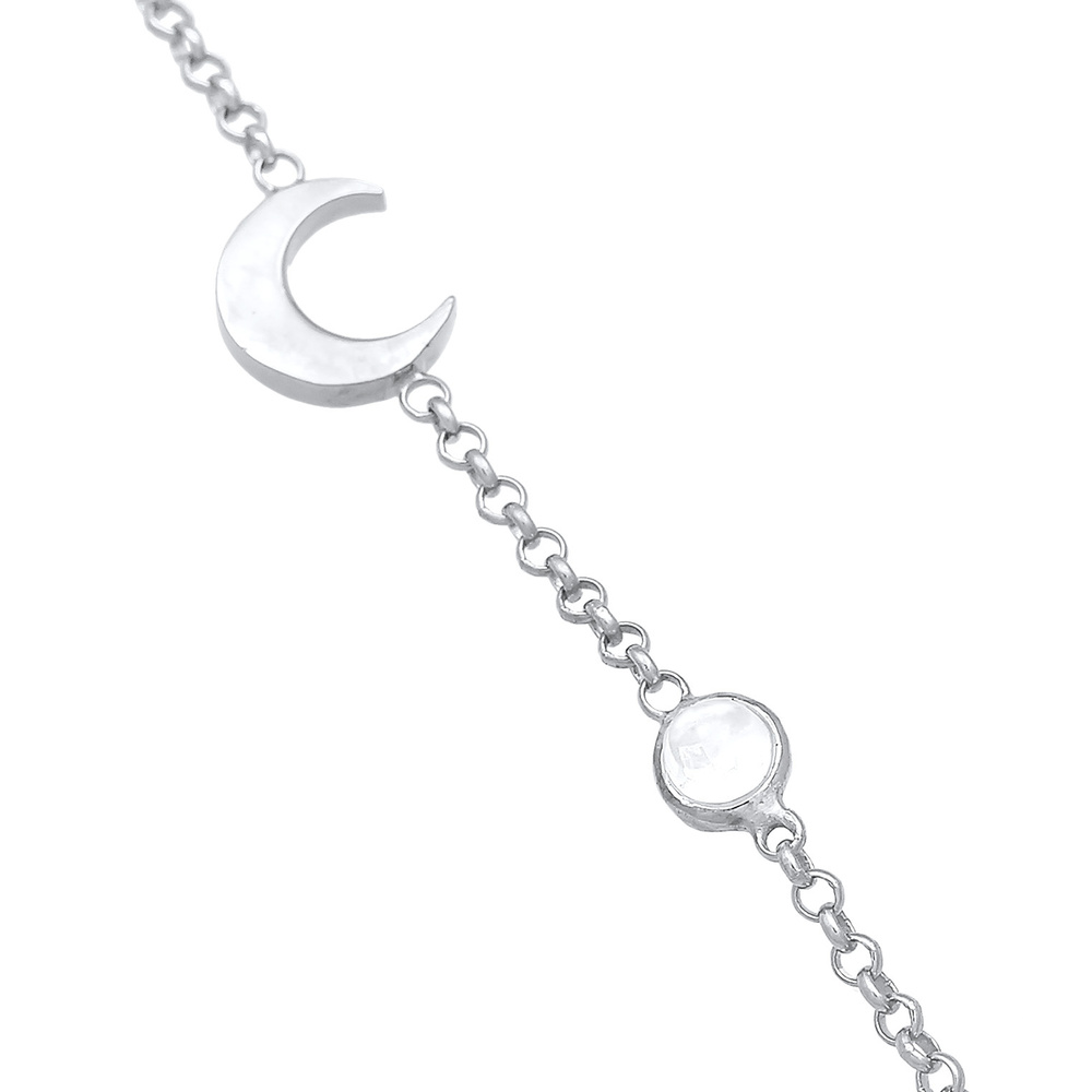Elli Elli Bracelet de Cheville Femmes Bracelet de Cheville demi-lune Astro avec Pierre Bijoux