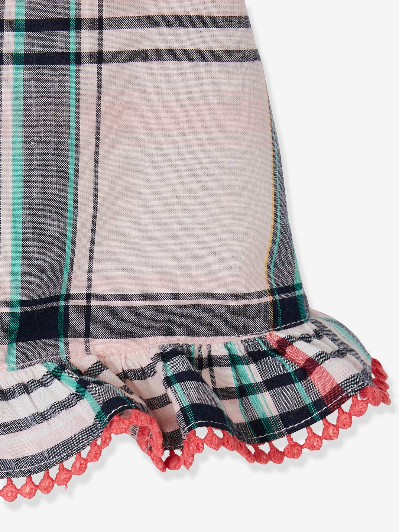 Blouse à carreaux bébé fille rose