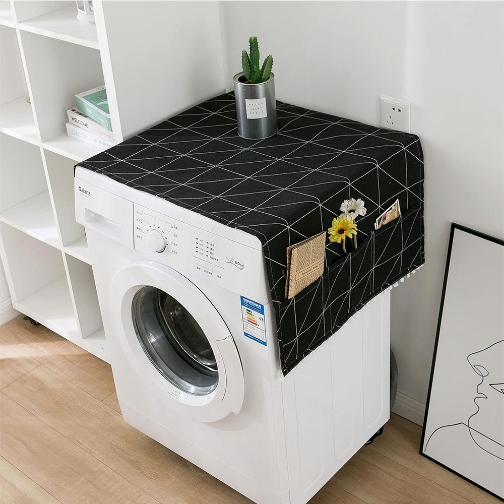 FELIXLEO Wäschespinne-Schutzhülle Waschmaschinen Abdeckungen mit Taschen, 2 Stück 55 x 130 cm
