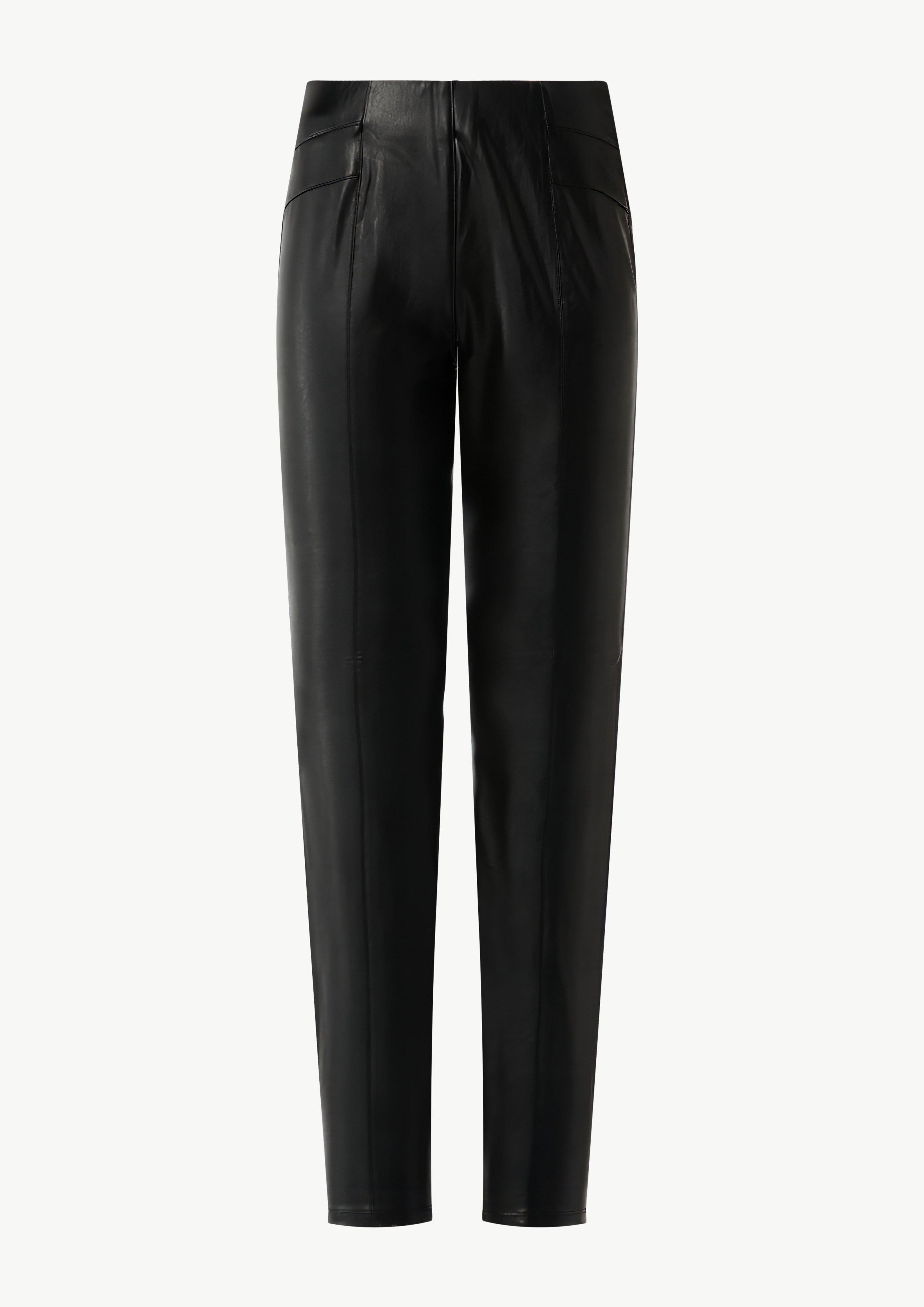 Elastische Leggings aus Lederimitat - schwarz