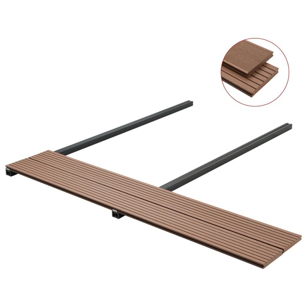 Teppichboden WPC Massive Terrassendielen mit Zubehör 30 m² 2,2 m Hellbraun, vidaXL
