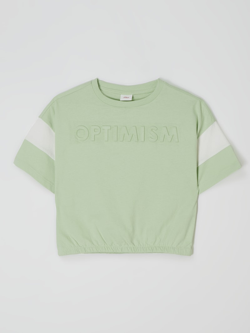 T-Shirt mit Message in mint