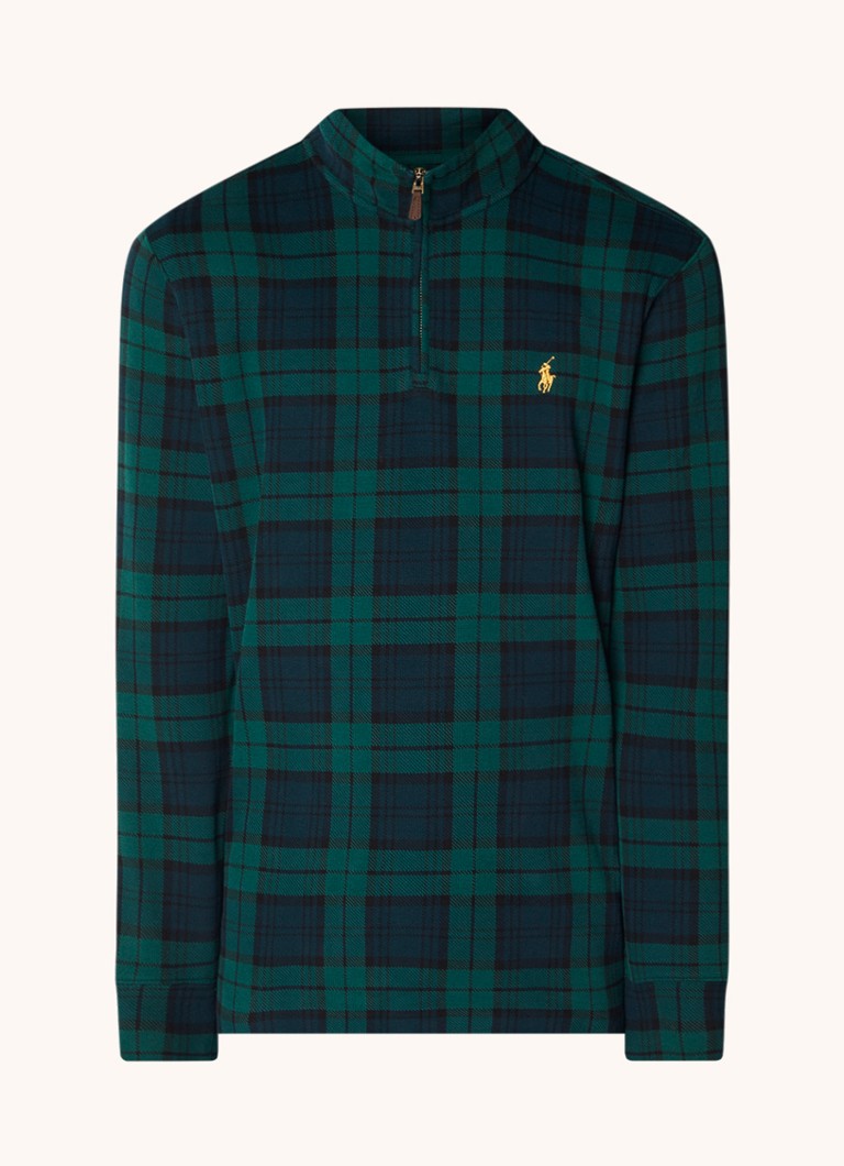 Ralph Lauren Pullover with half zip and check pattern