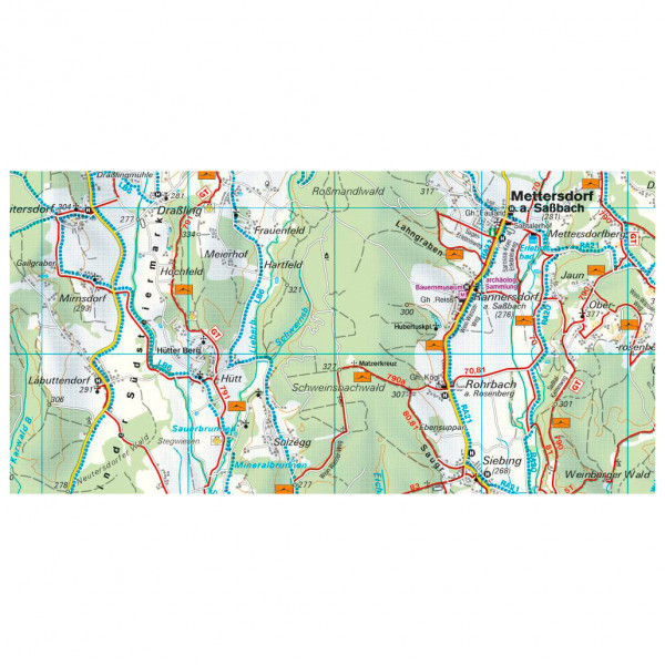 Freytag & Berndt - Südoststeirisches Hügelland-Vulkanland-Bad Gleichenberg-Bad Radkersberg - Wanderkarte