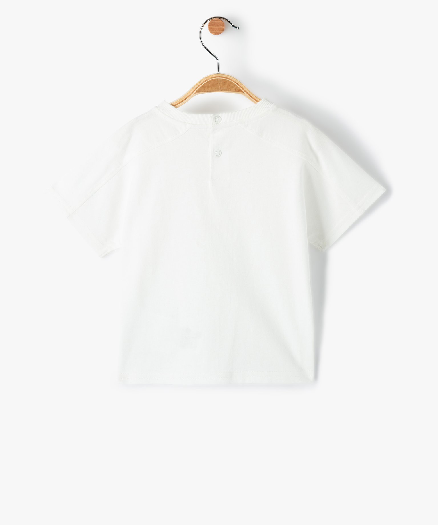 Tee-shirt bébé Garçon à manches courtes avec jeu de surp... ecru | GEMO