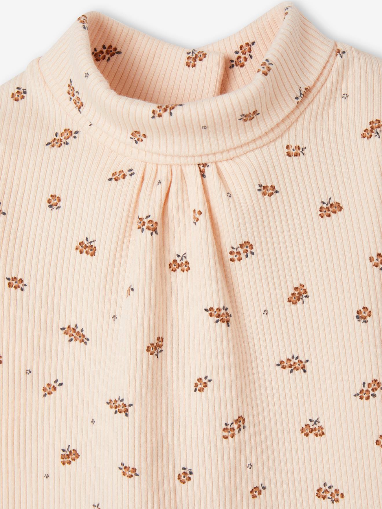 Vertbaudet Baby Rollkragenshirt, Feinripp - hellrosa