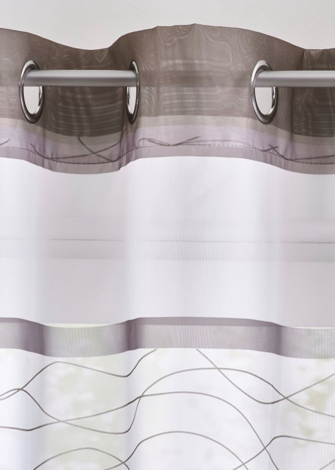 Transparente Gardine mit Querstreifen Druck (1er Pack)