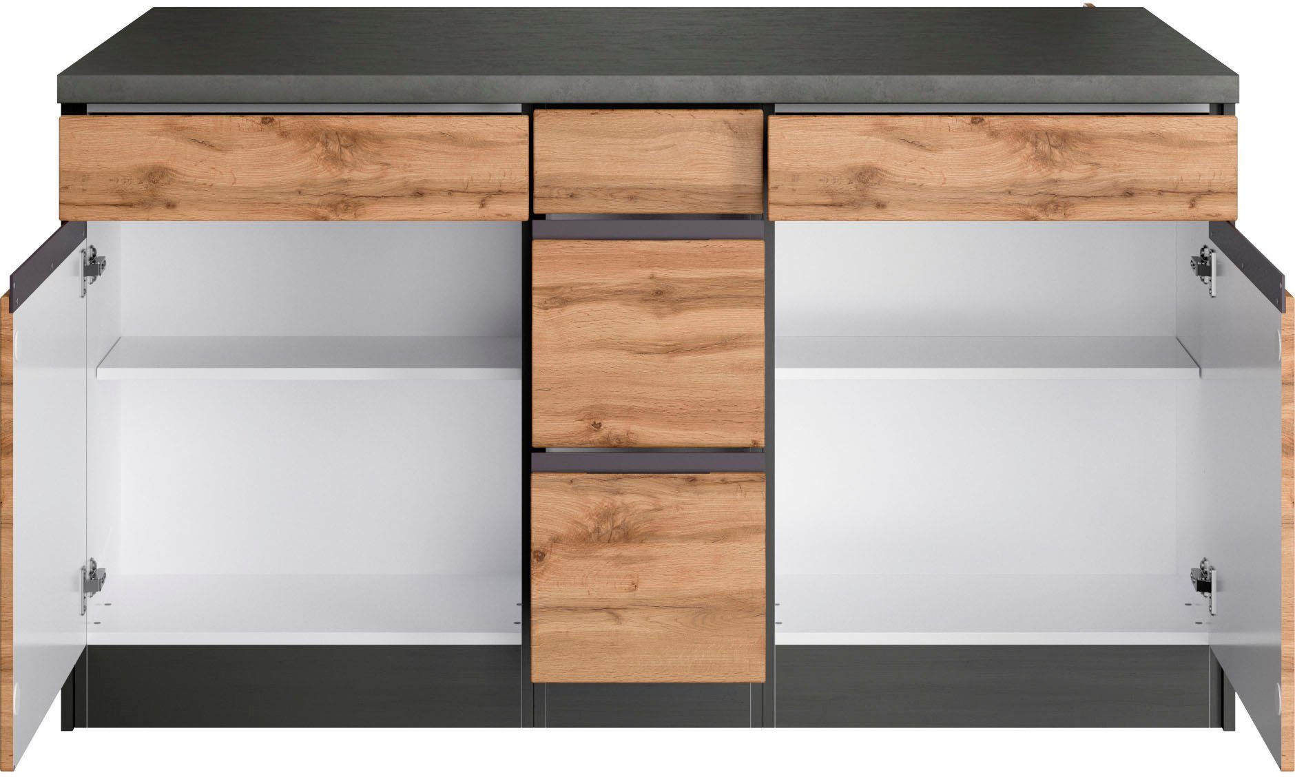 HELD MÖBEL Küche Riesa, Stellbreite 340x150 cm, wahlweise mit oder ohne E-Geräte