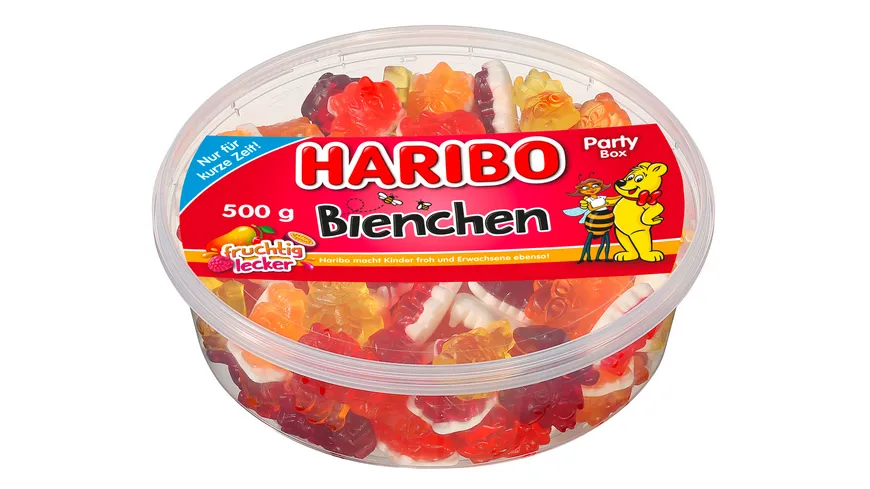 Haribo Fruchtgummi mit Schaumzucker Bienchen Runddose 500 g