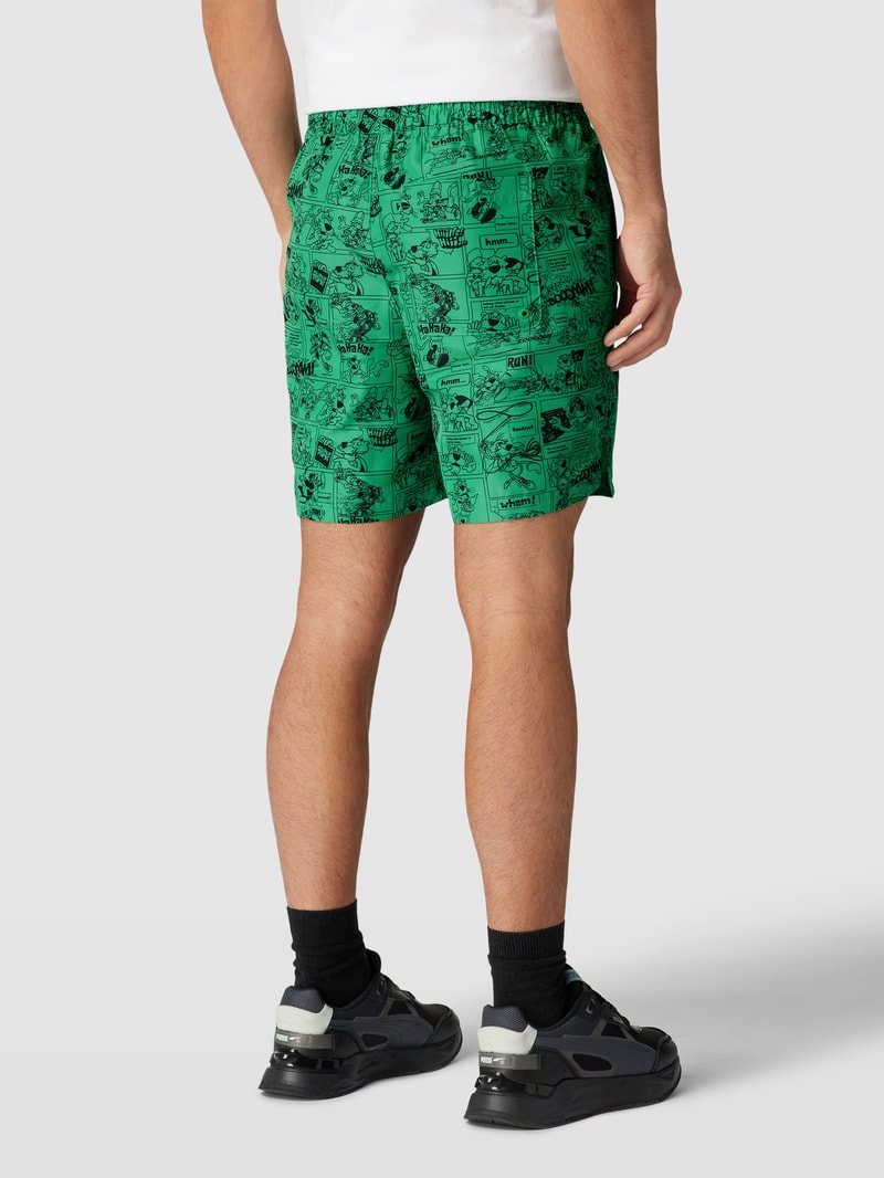 Shorts mit Allover-Print Modell 'CLASSICS SUPER' in hellgrün