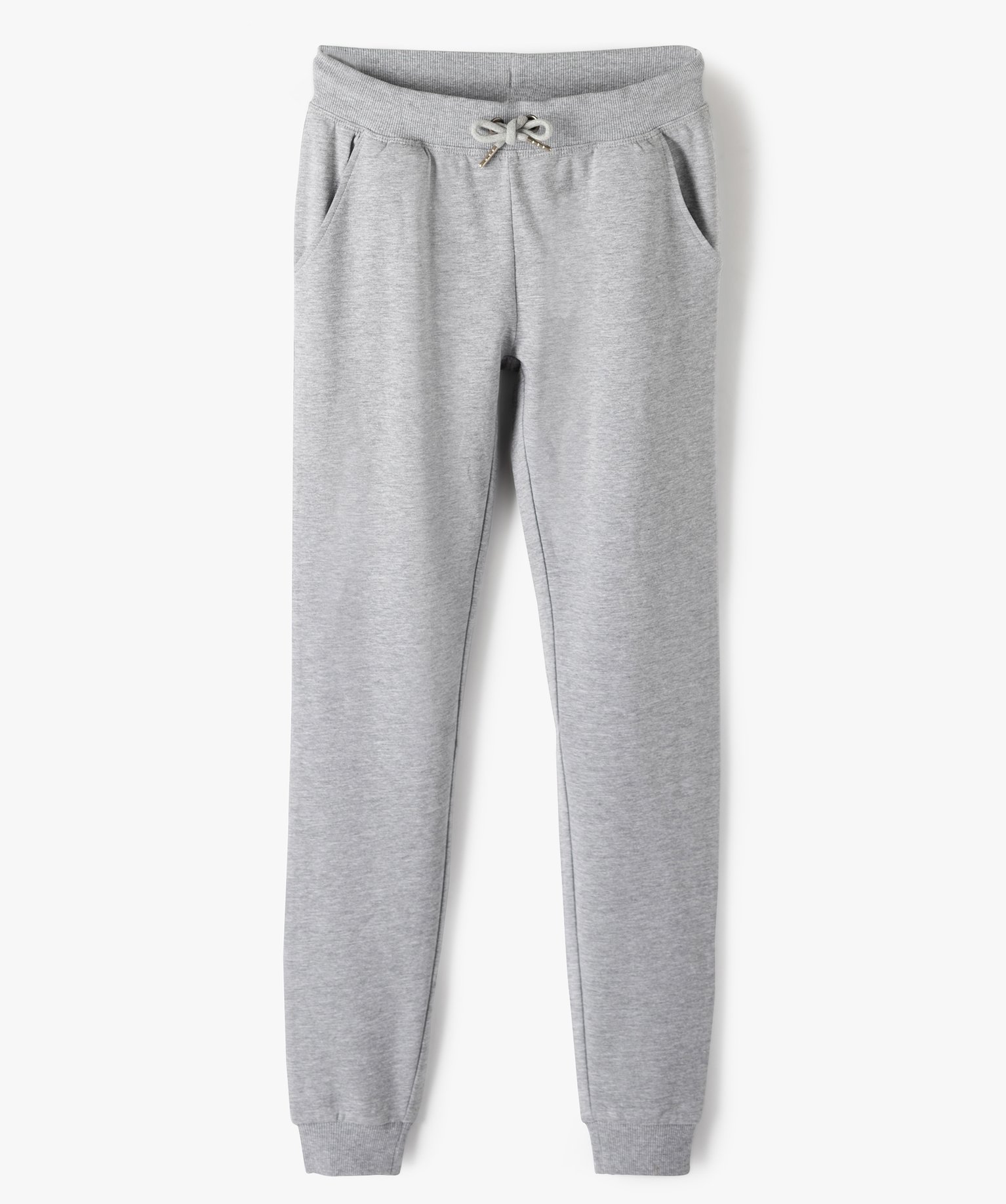 Pantalon de jogging fille avec intérieur molletonné gris | GEMO